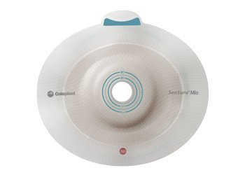 Coloplast - Ostomy Barrier SenSura® Mio Flex Precut, Standard Wear Elastic Adhesive 50 mm Flange Red Code System 3/8 to 1-7/8 Inch Opening [5/BX]