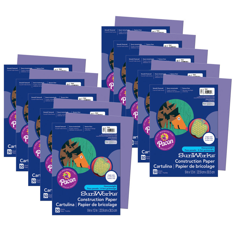 PRANG - Construction Paper, Violet, 9" x 12", 50 Sheets Per Pack, 10 Packs
