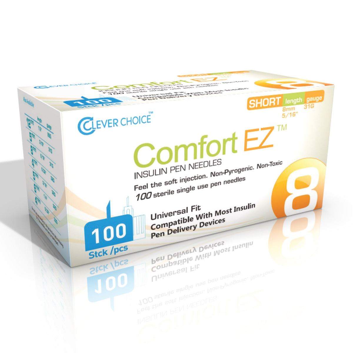 Simple Diagnostics - Standard Insulin Pen Needle Comfort EZ™ 31 Gauge 8 mm Length NonSafety [100/BX]