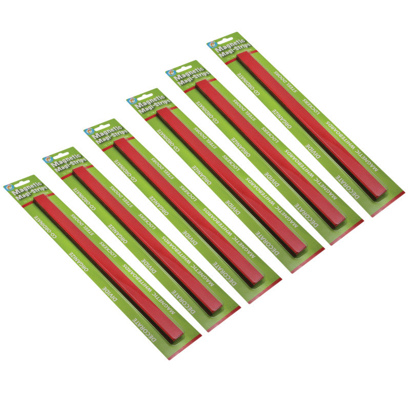 ASHLEY PRODUCTIONS - Magnetic Magi-Strips, Red, 12 Feet Per Pack, 6 Packs