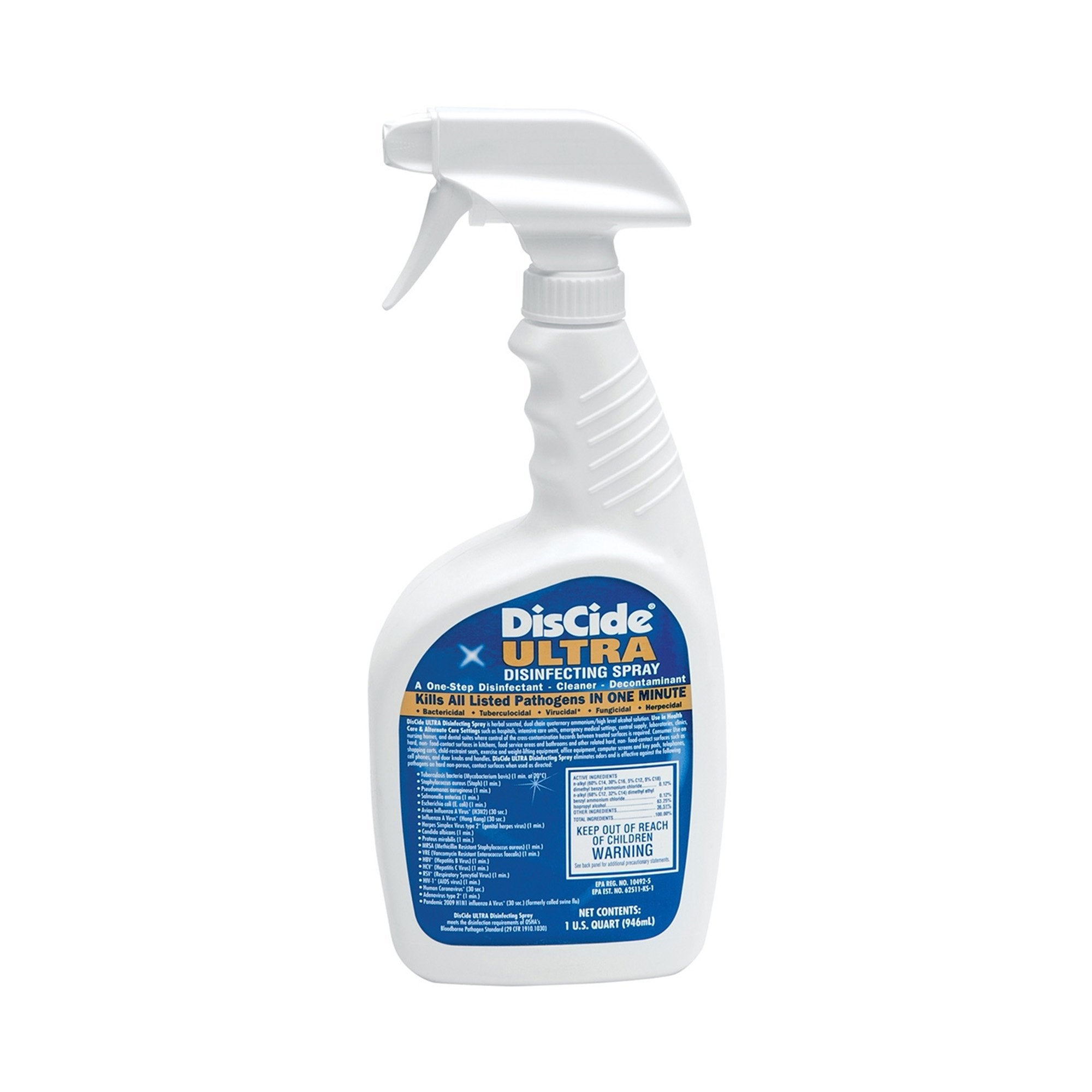 Palmero - DisCide® Ultra Surface Disinfectant Cleaner Quaternary Based Pump Spray Liquid 1 Quart Bottle Herbal Scent NonSterile [1/EA]