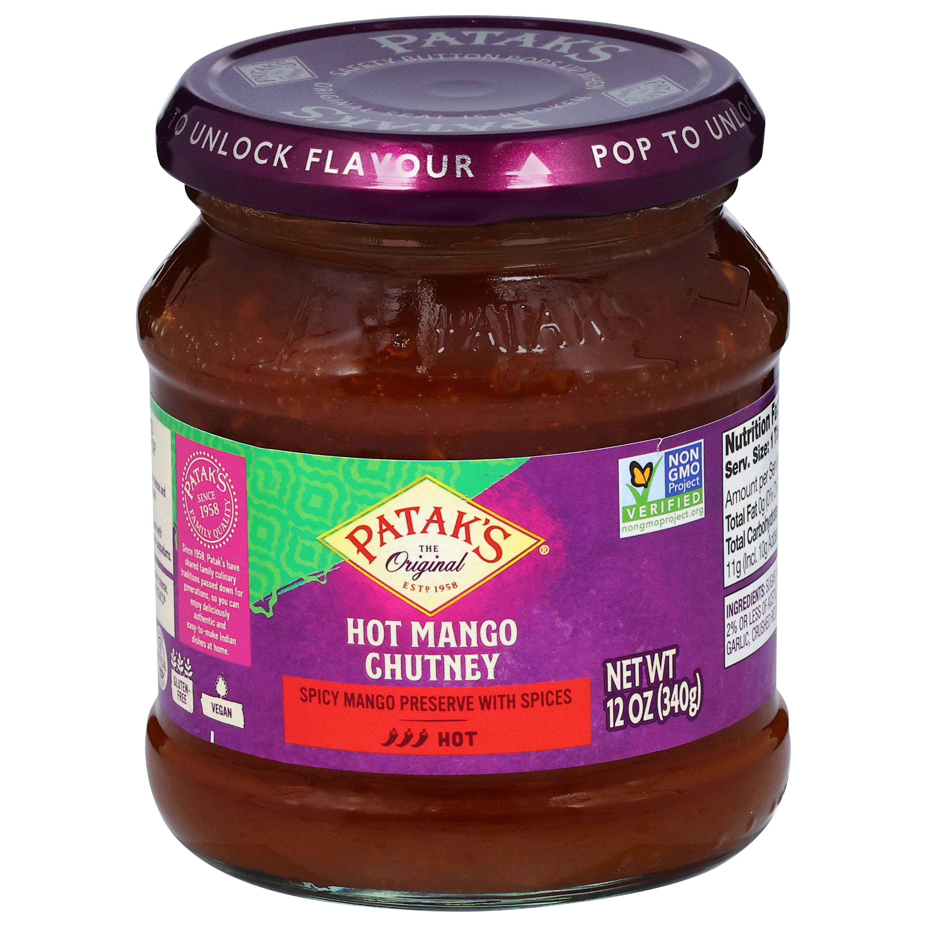 Patak's Hot Mango Chutney 12 oz - Case of 6