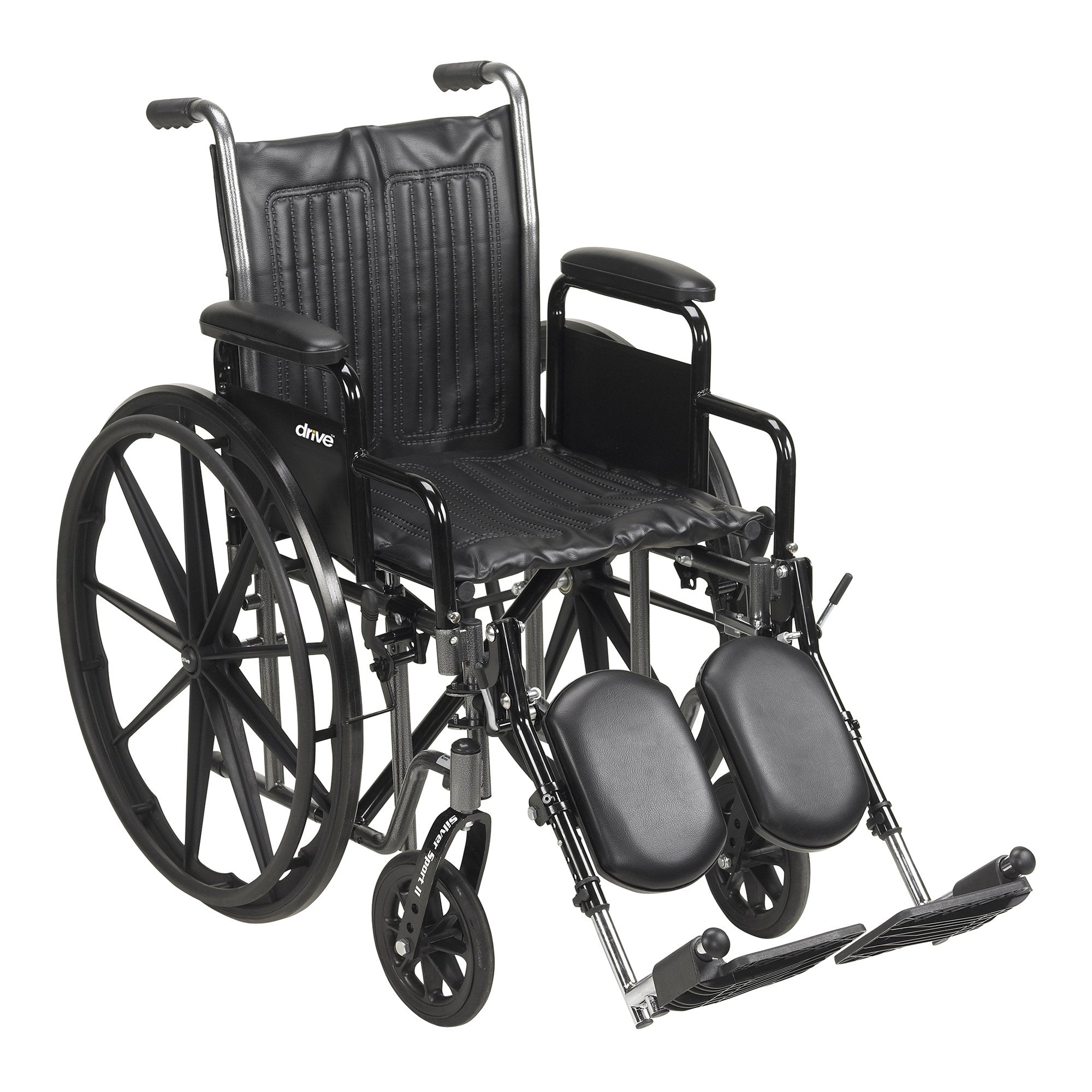 McKesson Brand - Wheelchair McKesson Dual Axle Desk Length Arm Swing-Away Footrest Black Upholstery 16 Inch Seat Width Adult 250 lbs. Weight Capacity [1/EA]