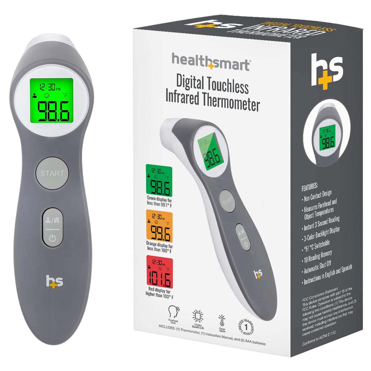 Mabis Healthcare - Non-Contact Skin Surface Thermometer HealthSmart® Infrared Skin Probe Handheld [1/EA]