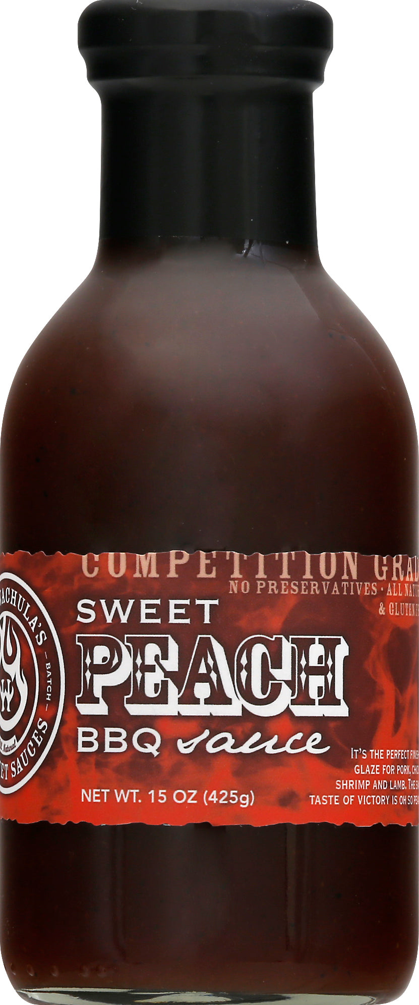 Hot Wachula's Sweet Peach BBQ Sauce 15 oz - Case of 6