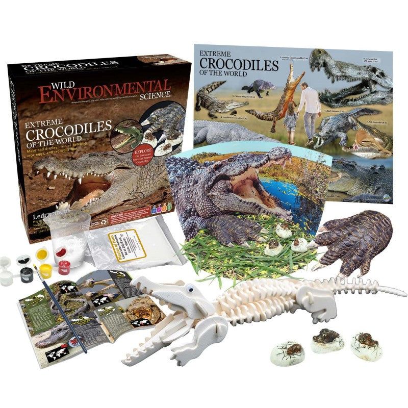 WILD ENVIRONMENTAL SCIENCE - Extreme Crocodiles of the World - For Ages 6+ - Create and Customize Models and Dioramas - Study the Most Extreme Animals