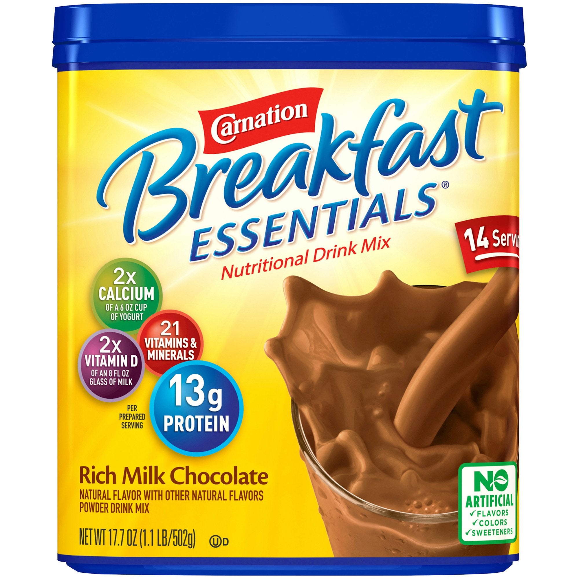 Nestle Clinical Nutritional - Oral Supplement Carnation Breakfast Essentials® Rich Milk Chocolate Flavor Powder 17.7 oz. Canister [6/CS]