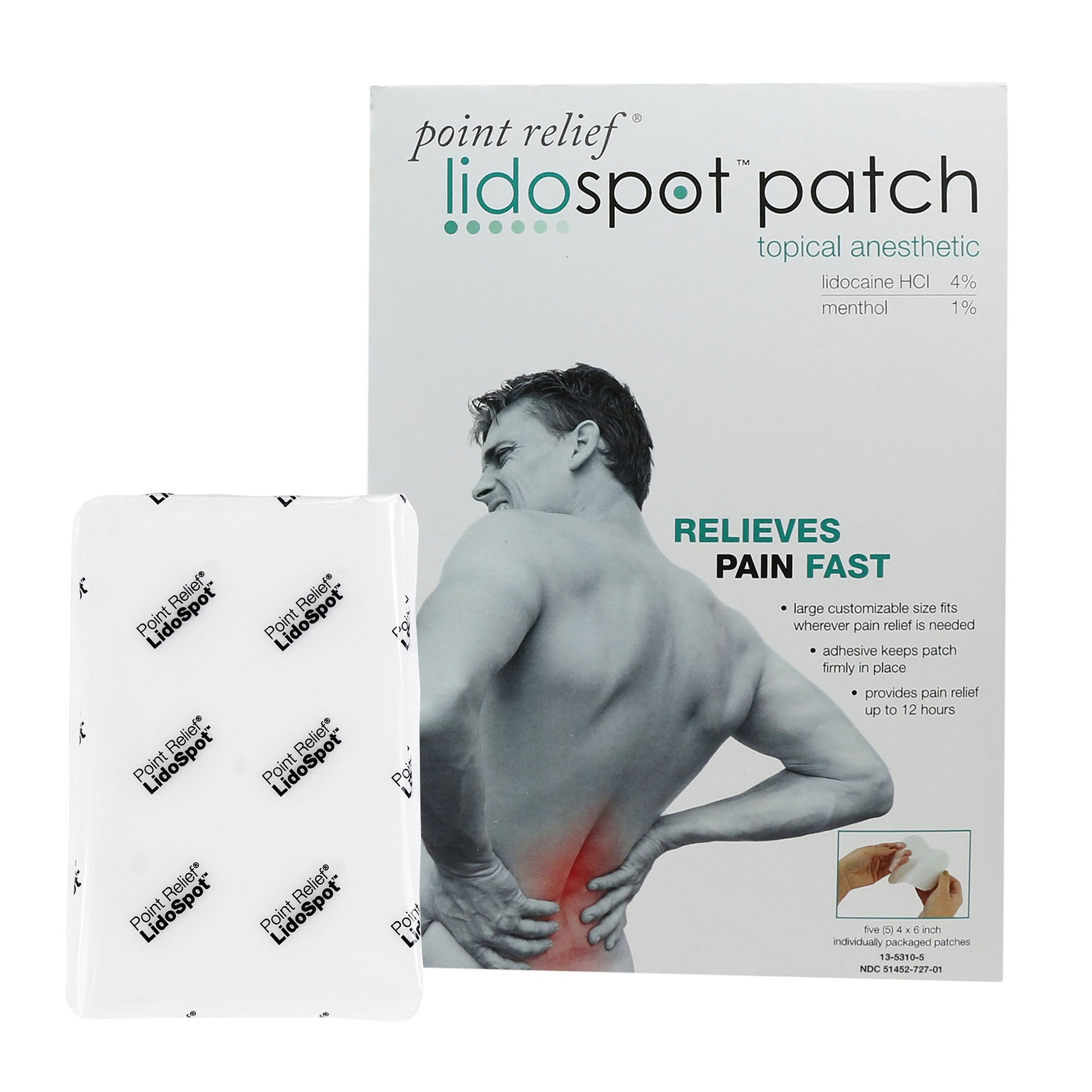 Fabrication Enterprises - Topical Pain Relief LidoSpot™ 4% - 1% Strength Lidocaine / Menthol Patch 20 per Box [1/EA]