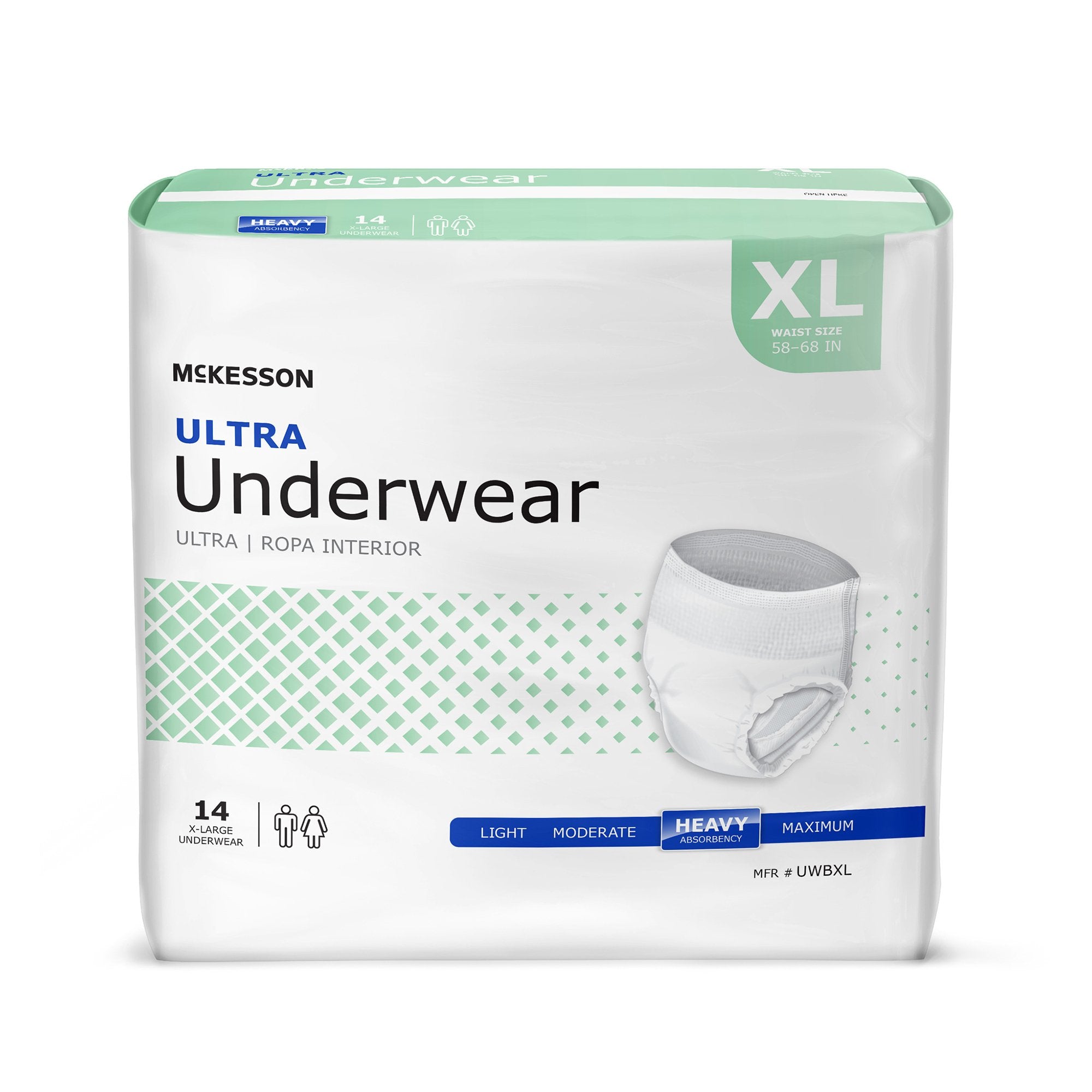 McKesson Brand - Unisex Adult Absorbent Underwear McKesson Ultra Pull On with Tear Away Seams X-Large Disposable Heavy Absorbency [1/BG]