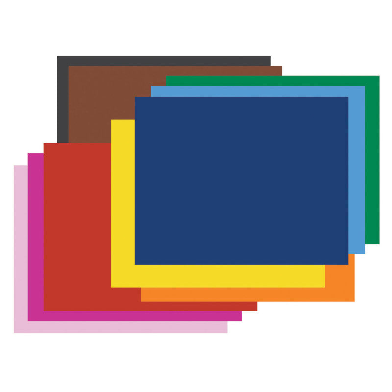 PACON - 4-Ply Railroad Board, 10 Assorted Colors, 22" x 28", 25 Sheets