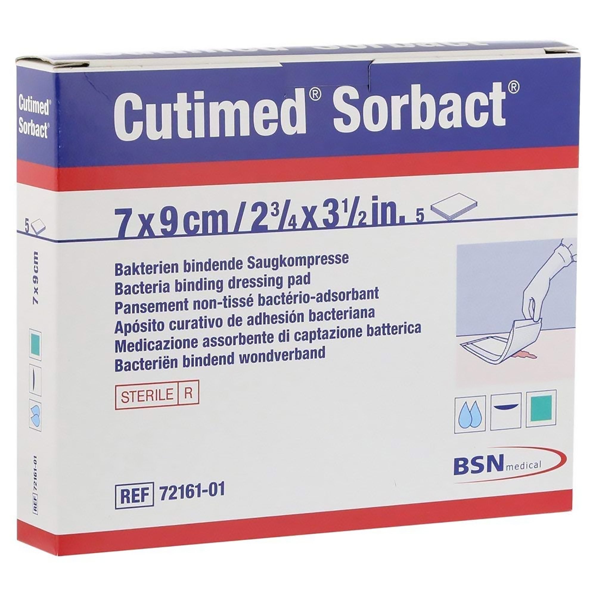 BSN Medical - Antimicrobial Mesh Dressing Cutimed® Sorbact® 2-3/4 X 3-1/2 Inch Rectangle Sterile [5/BX]