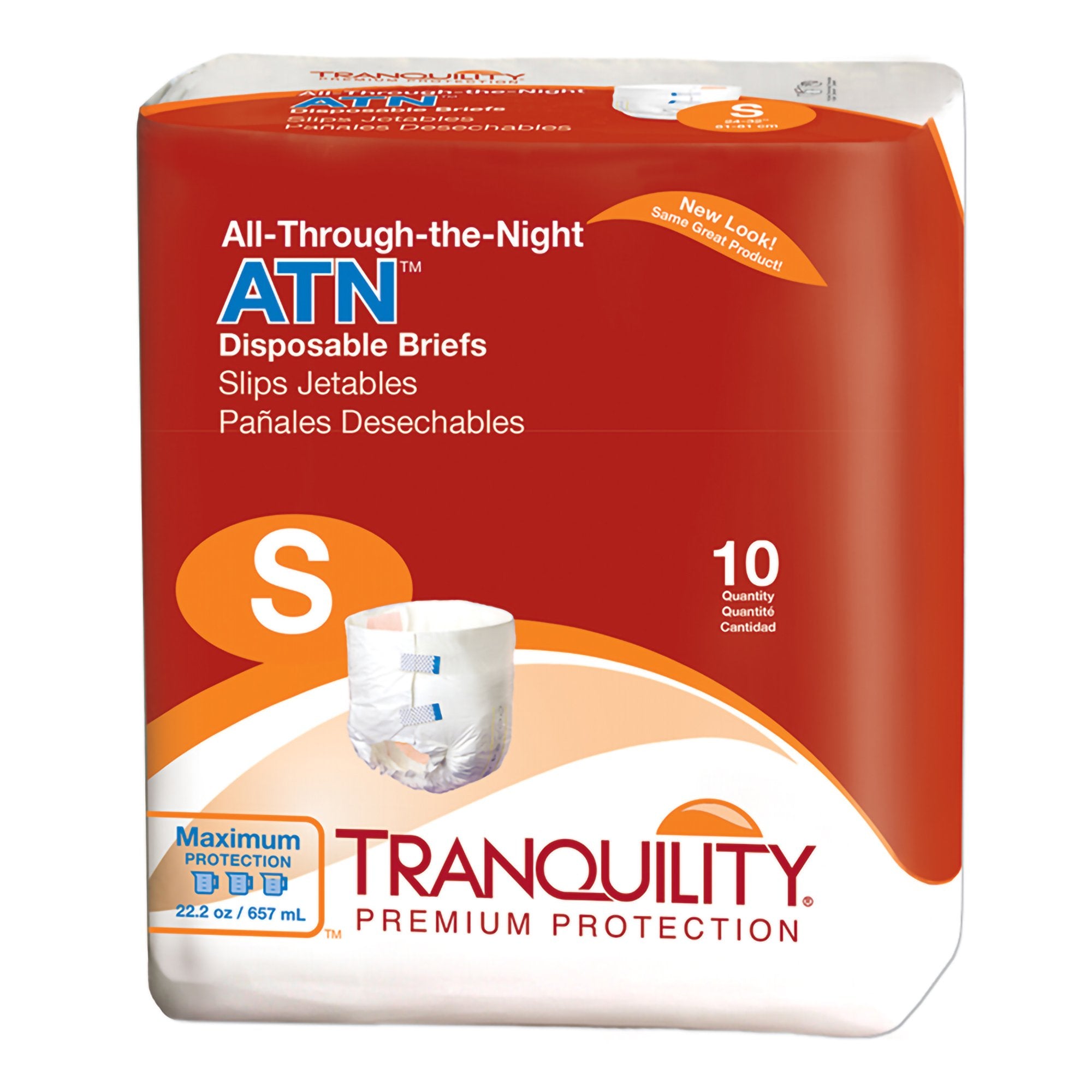 Principle Business Enterprises - Unisex Adult Incontinence Brief Tranquility® ATN Small Disposable Heavy Absorbency [10/BG]