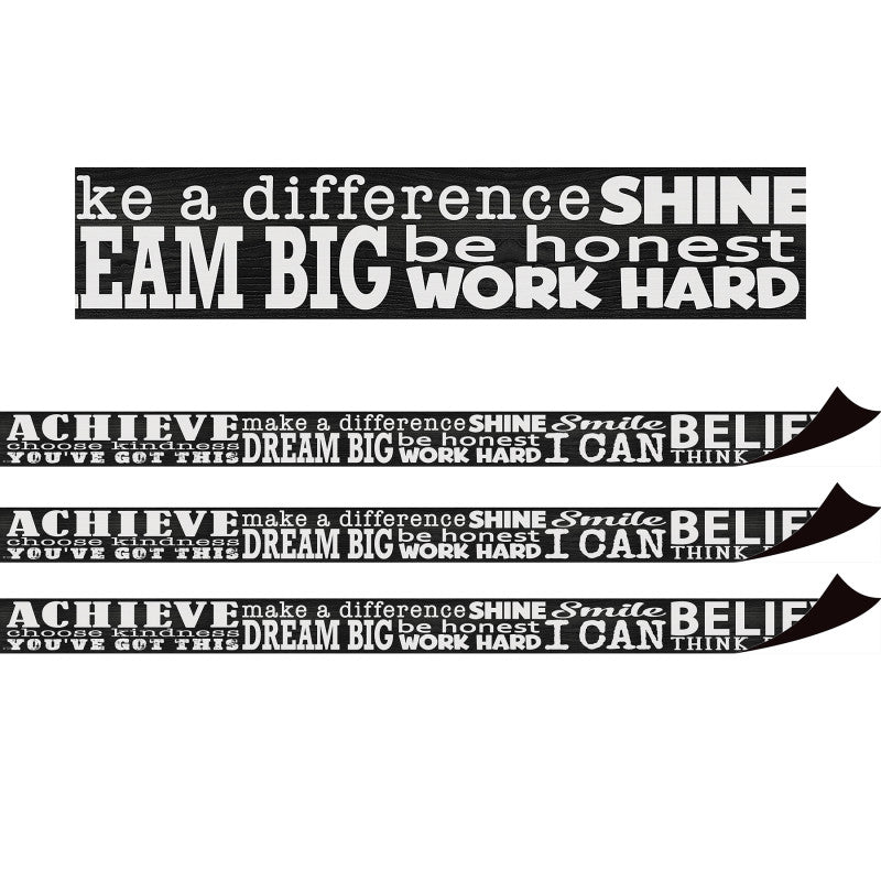 TEACHER CREATED RESOURCES - Modern Farmhouse Positive Sayings Magnetic Border, 24 Feet Per Pack, 3 Packs