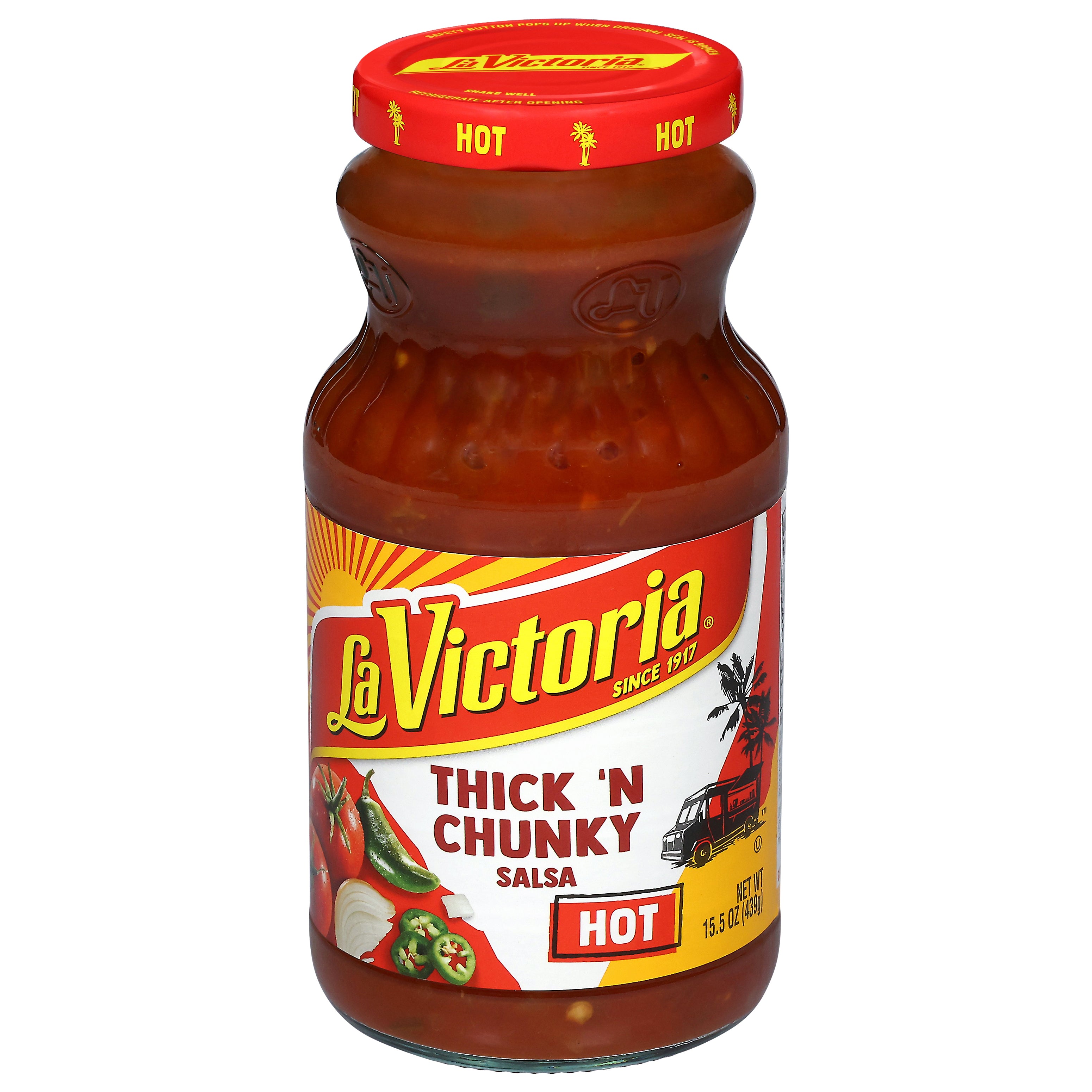 La Victoria Thick 'N Chunky Hot Salsa 15.5 oz - Case of 12