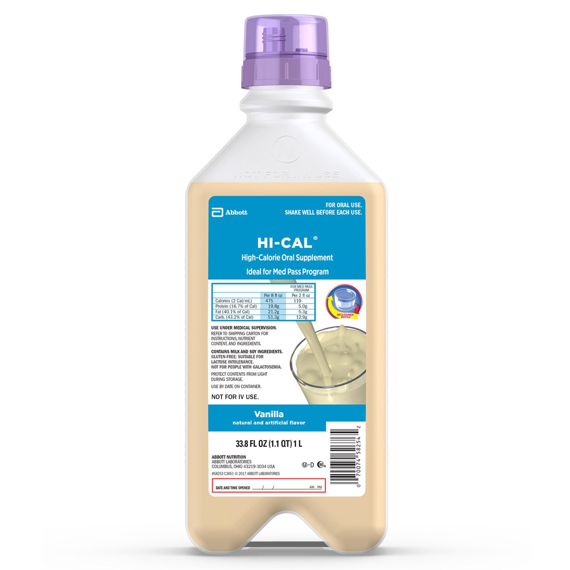 Abbott Nutrition - Oral Supplement Hi-Cal® Vanilla Flavor Liquid 33.8 oz. Bottle [8/CS]