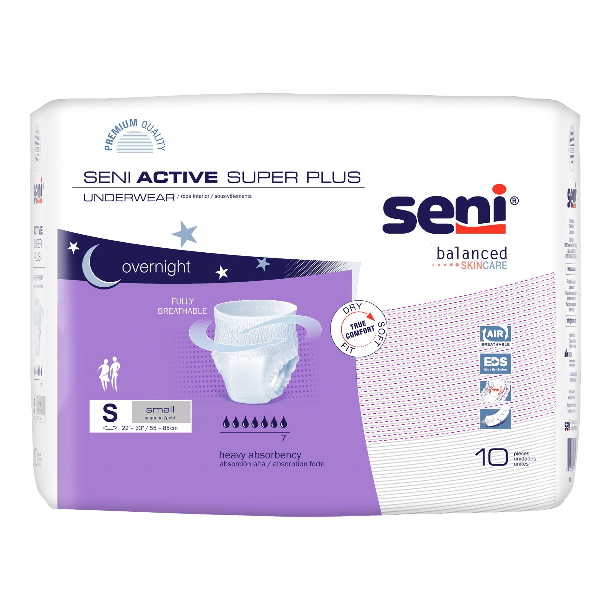 TZMO USA Inc - Unisex Adult Absorbent Underwear Seni® Active Super Plus Pull On with Tear Away Seams Small Disposable Heavy Absorbency [10/PK]