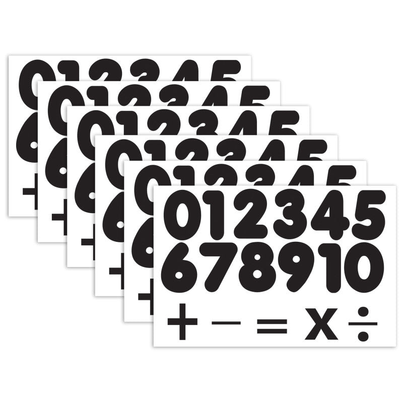 ASHLEY PRODUCTIONS - Die-Cut Magnetic Black Number Set, 1.75", 32 Pieces Per Pack, 6 Packs