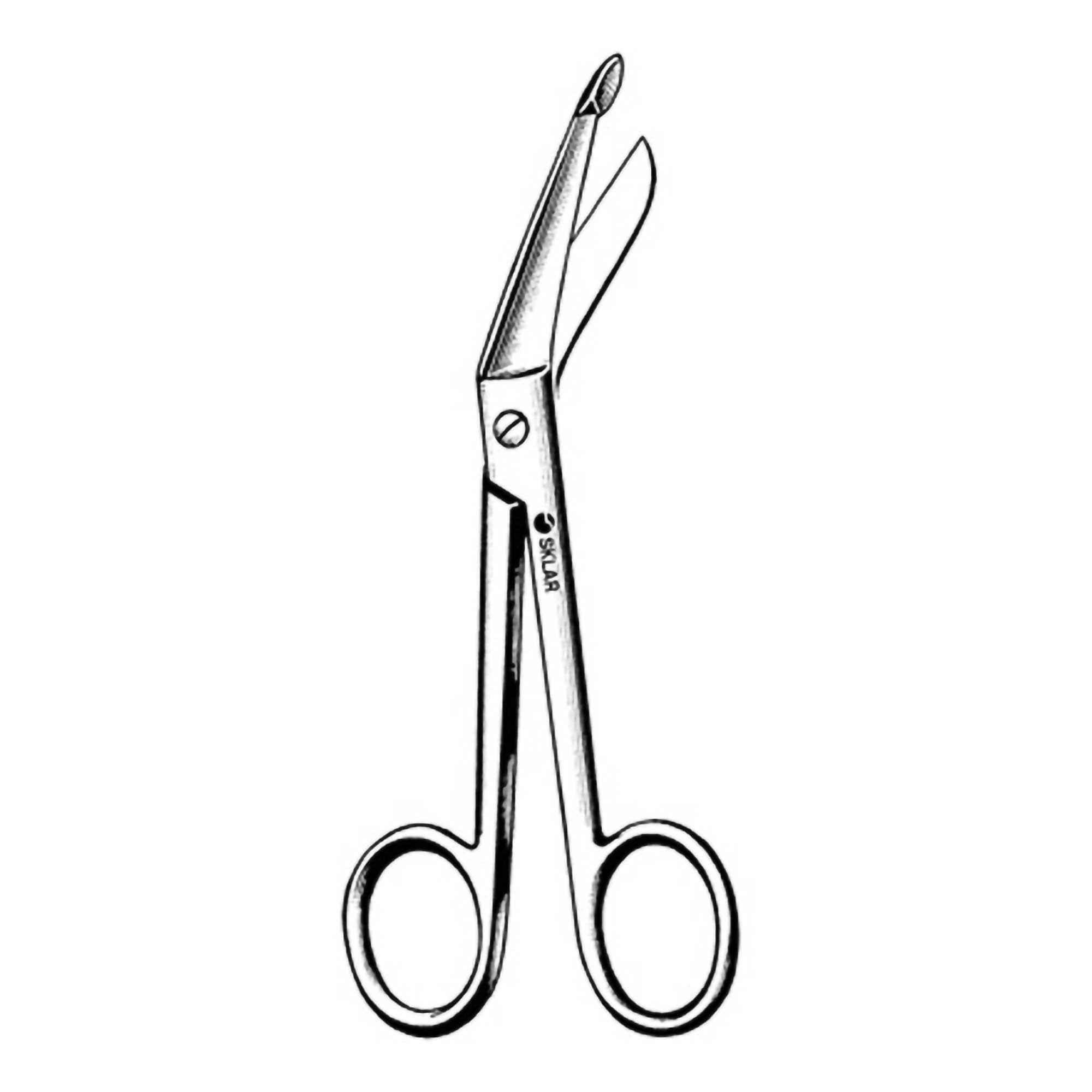 Sklar - Bandage Scissors Sklar® Lister 5-1/2 Inch Length OR Grade Stainless Steel Finger Ring Handle Angled Blunt Tip / Blunt Tip [1/EA]