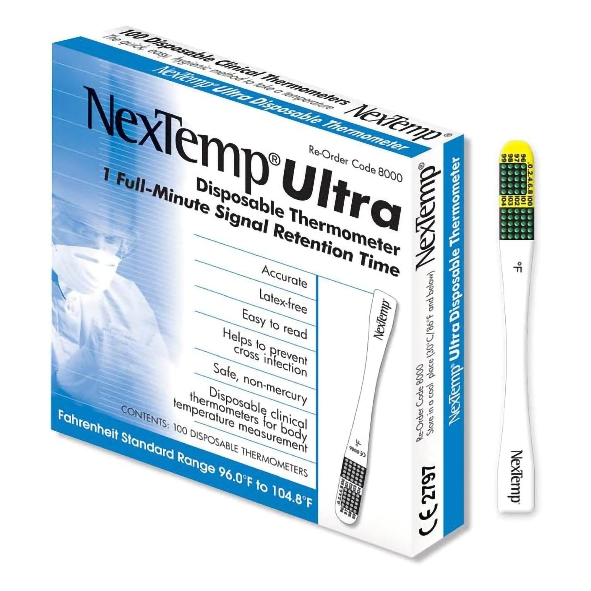 Medical Indicators - Disposable Oral Thermometer NexTemp® 96 to 104.8 °F Color Dots Display [100/BX]