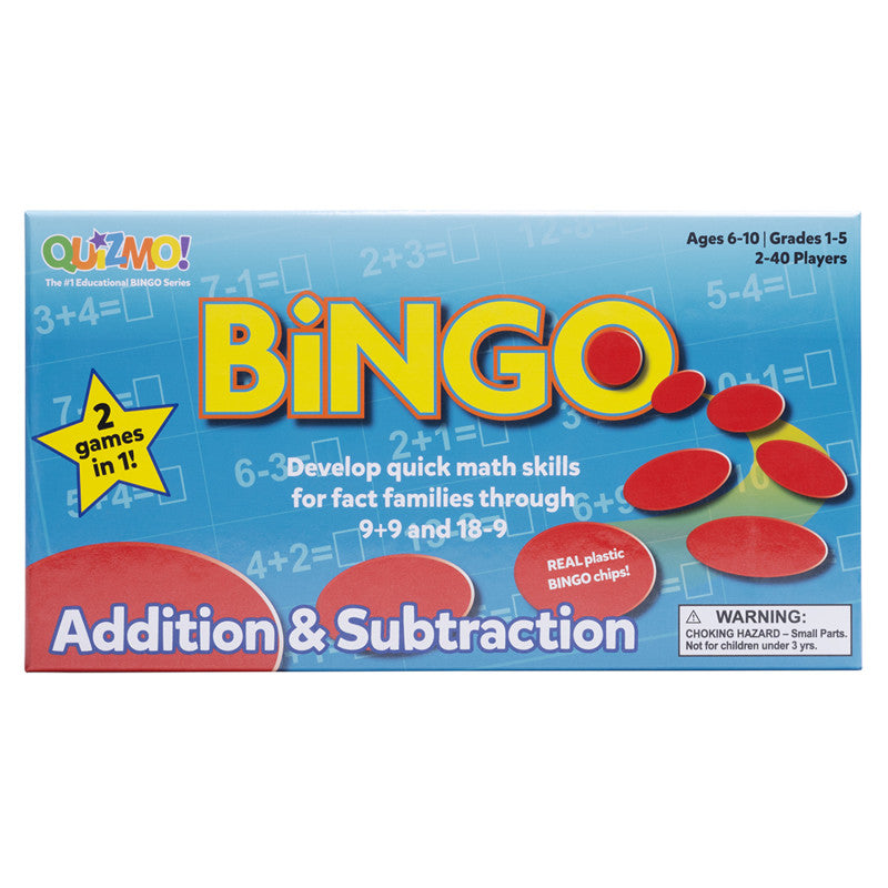 QUIZMO® Addition & Subtraction - Bingo-Style Math Game