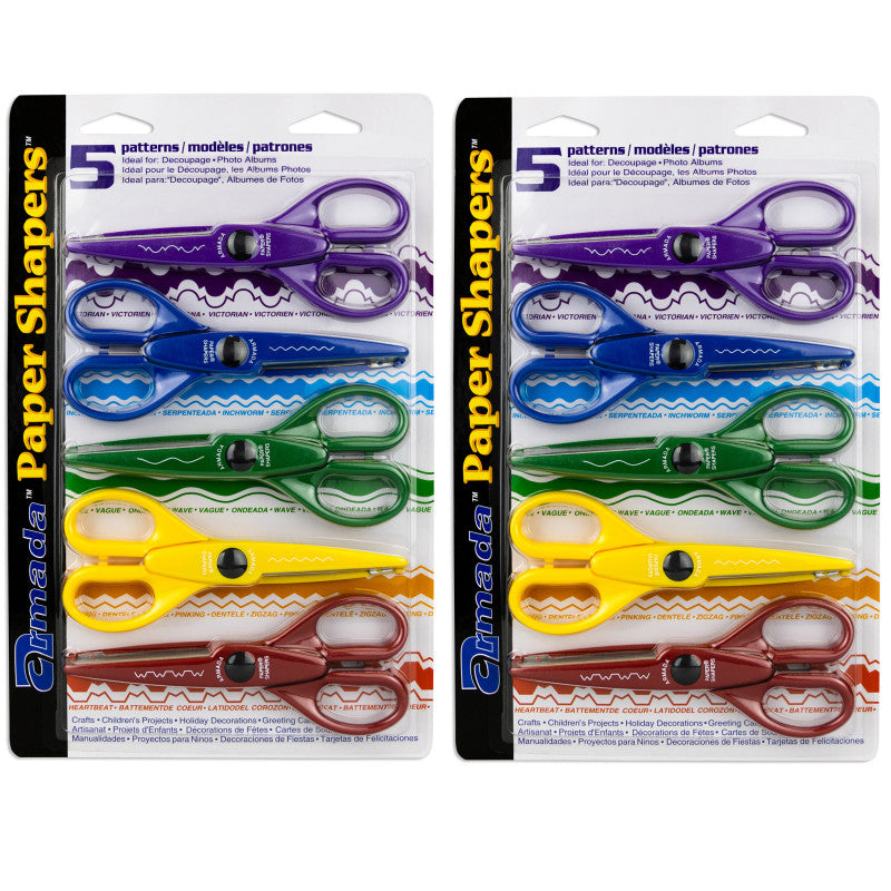 HYGLOSS - Paper Shapers® Decorative Scissors Set 1, 5 Per Set, 2 Sets