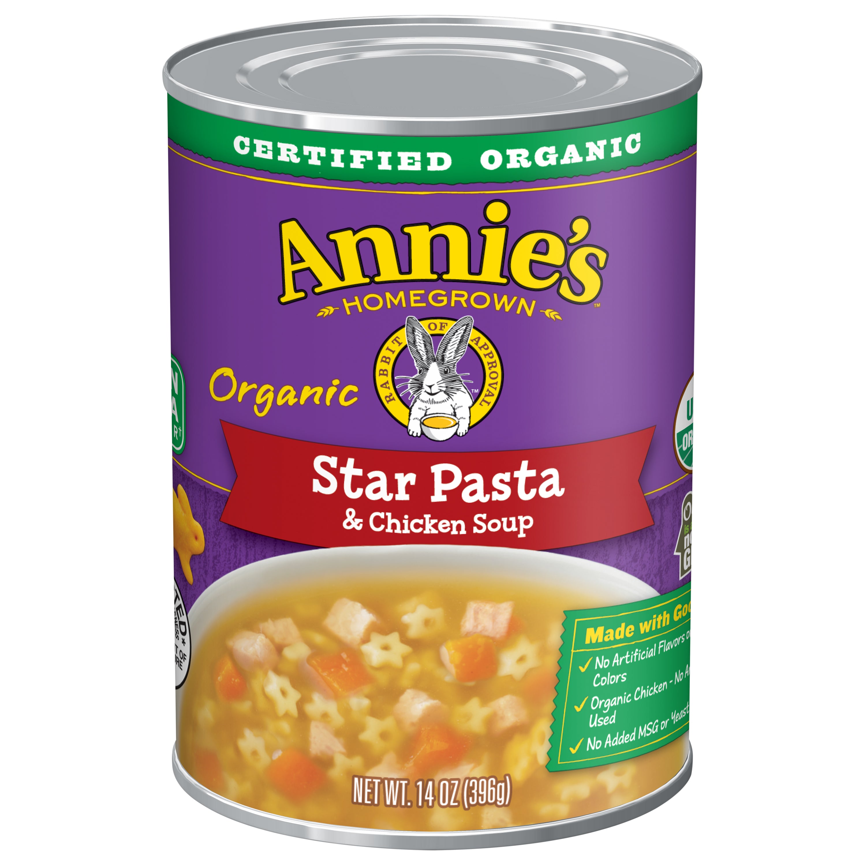 Annie’s Organic Star Pasta & Chicken Canned Soup, Ready To Serve, 14 oz. - Case of 12