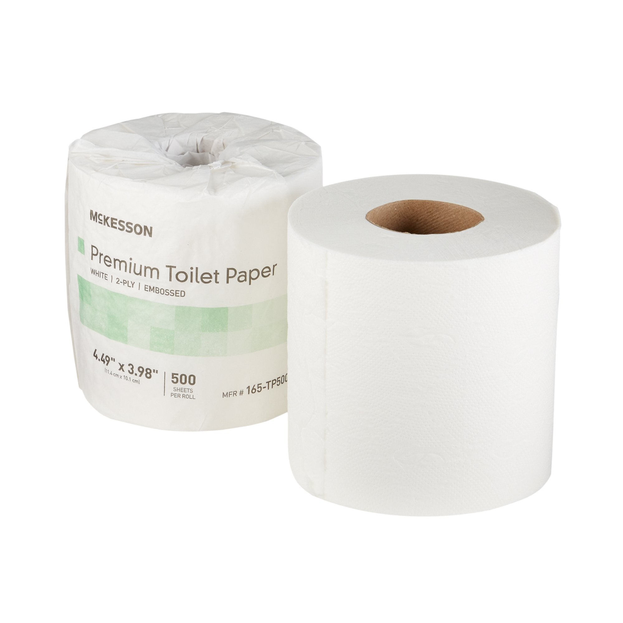 McKesson Brand - Toilet Tissue McKesson Premium White 2-Ply Standard Size Cored Roll 500 Sheets 4 X 4-1/2 Inch [1/RL]