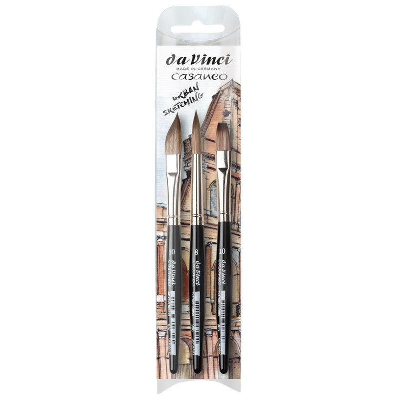 CASANEO XS Travel, Synthetic, Watercolor, Series 5392, 3 Brush Set