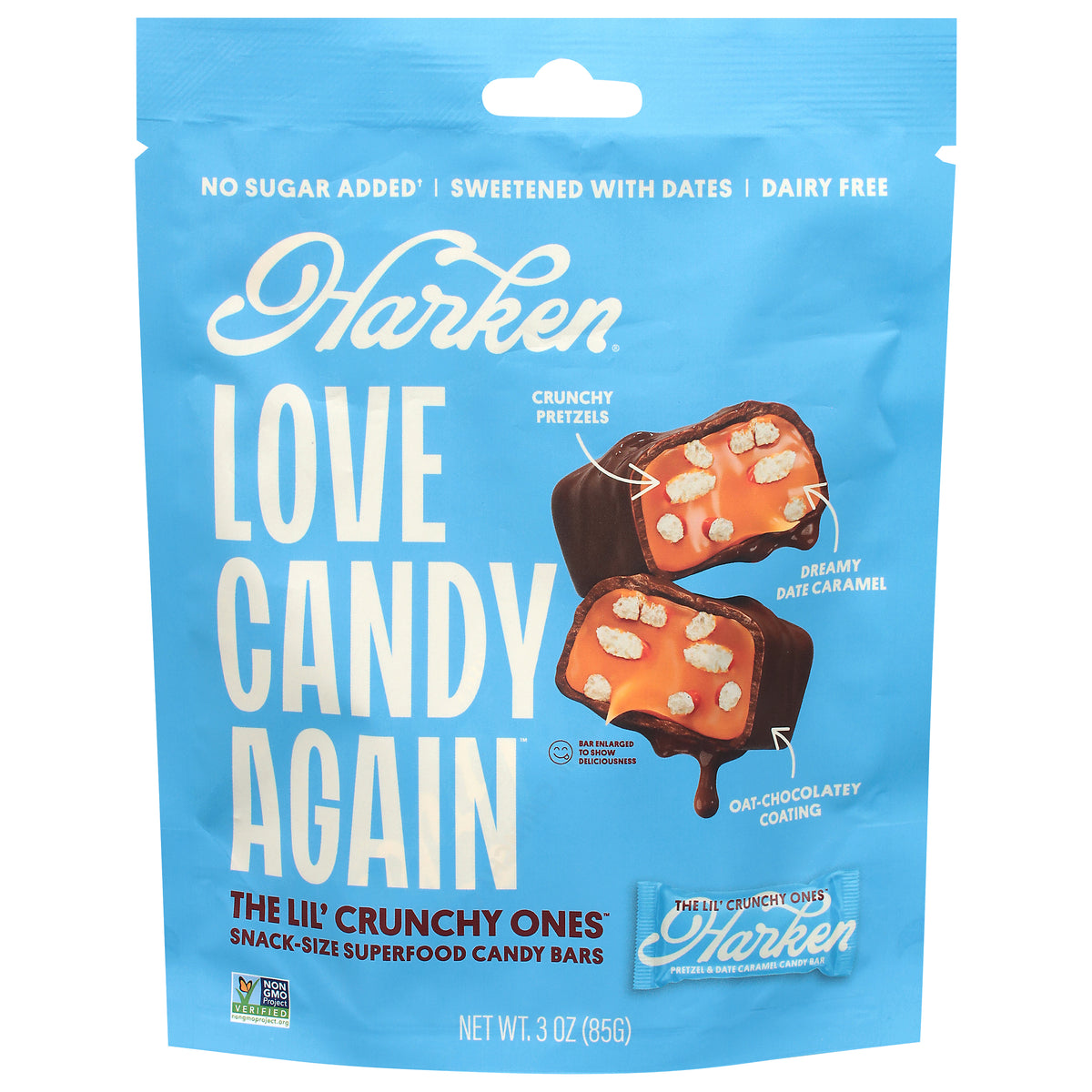 Harken Superfood The Lil' Crunchy Ones Snack-Size Candy Bars 3 oz - Case of 6