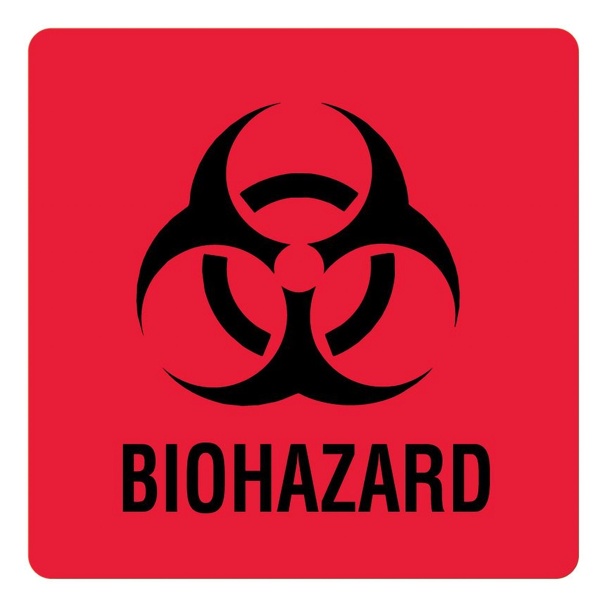 United Ad Label - Pre-Printed Label UAL™ Caution Label Red Paper Biohazard / Symbol Black Biohazard 3 X 3 Inch [20/PK]