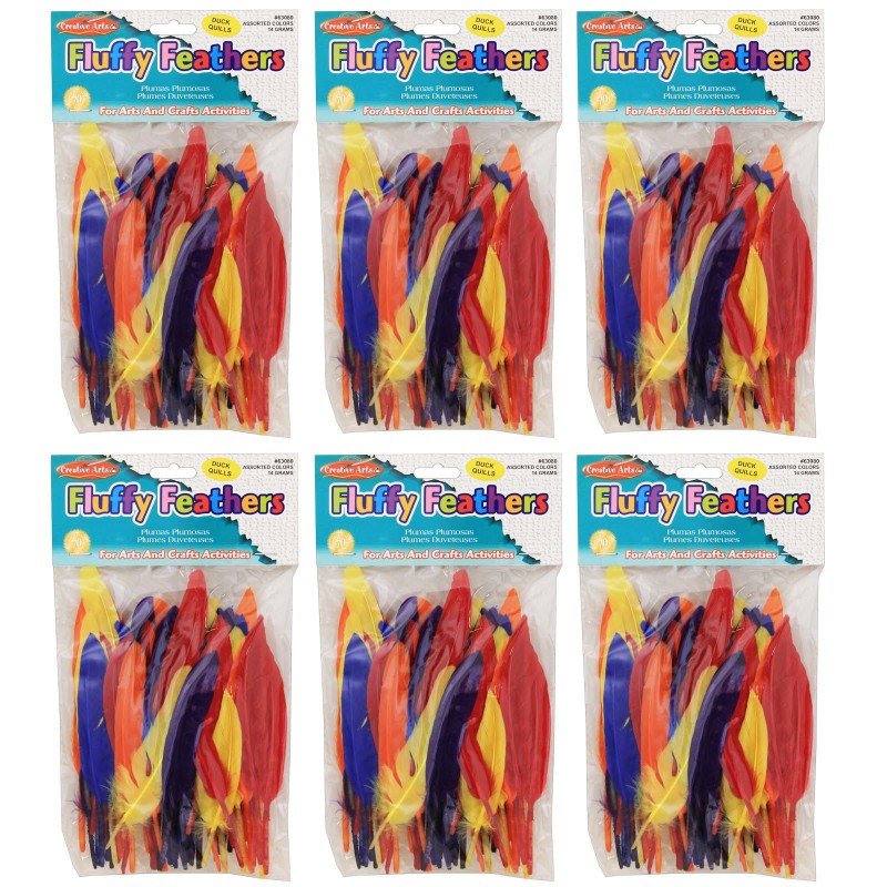 CHARLES LEONARD - Duck Quills Feathers, 14 Grams Per Bag, 6 Bags