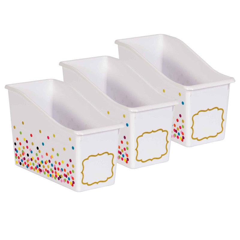TEACHER CREATED RESOURCES - Confetti Plastic Book Bin, Pack of 3