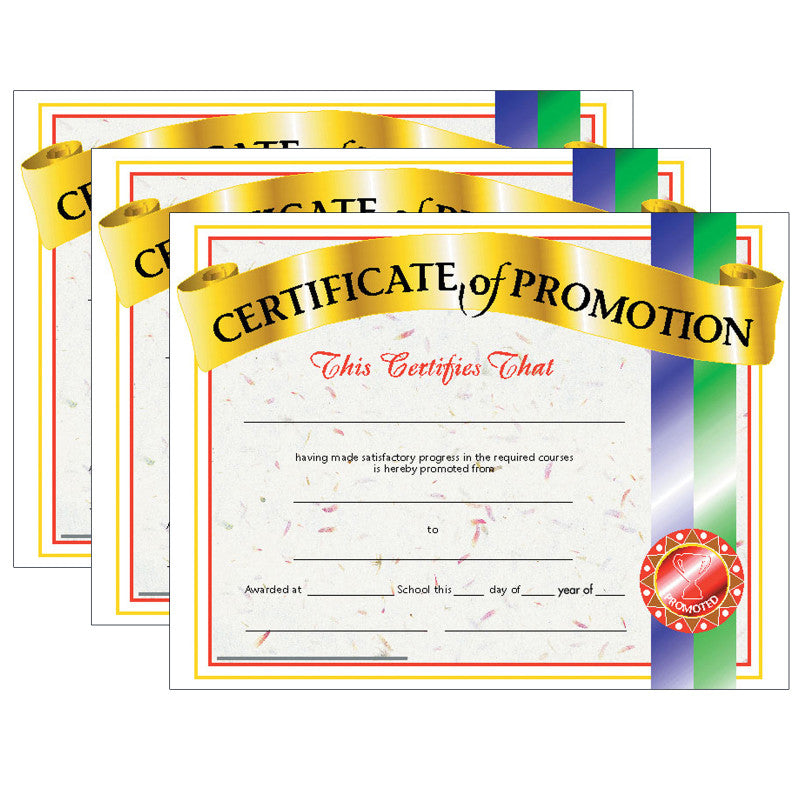 HAYES PUBLISHING - Certificate of Promotion, 8.5" x 11", 30 Per Pack, 3 Packs (H-VA509-3)