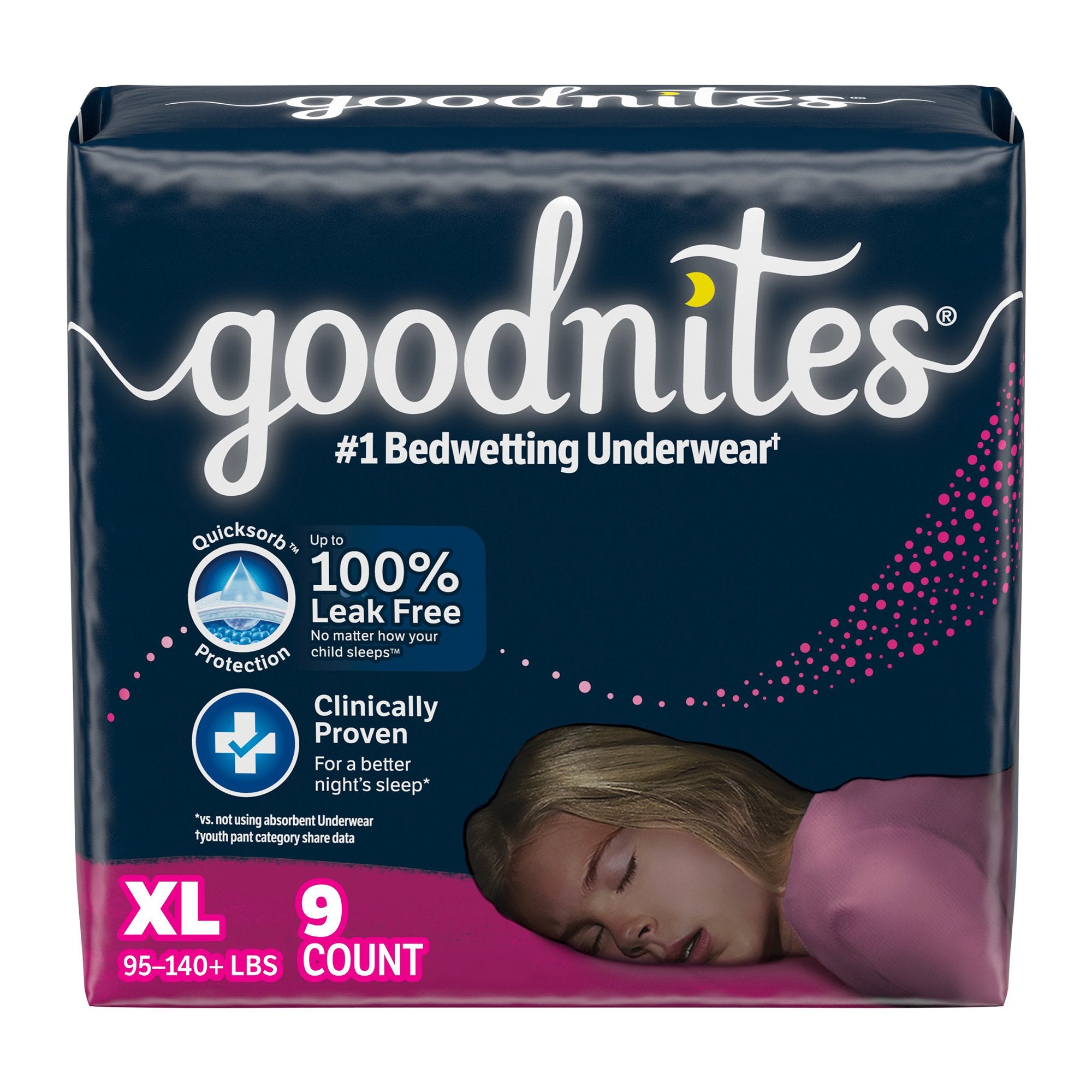 Kimberly Clark - Female Youth Absorbent Underwear GoodNites® Pull On with Tear Away Seams X-Large Disposable Heavy Absorbency [9/PK]