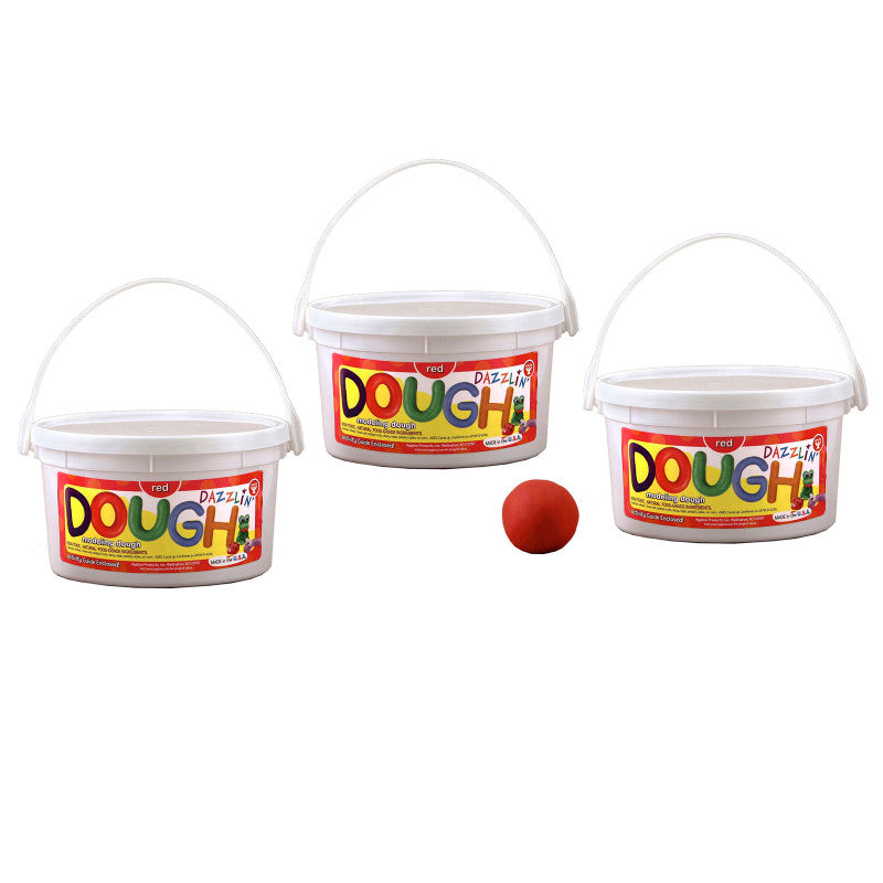 HYGLOSS - Dazzlin' Dough, Red, 3 lb. Tub, Pack of 3