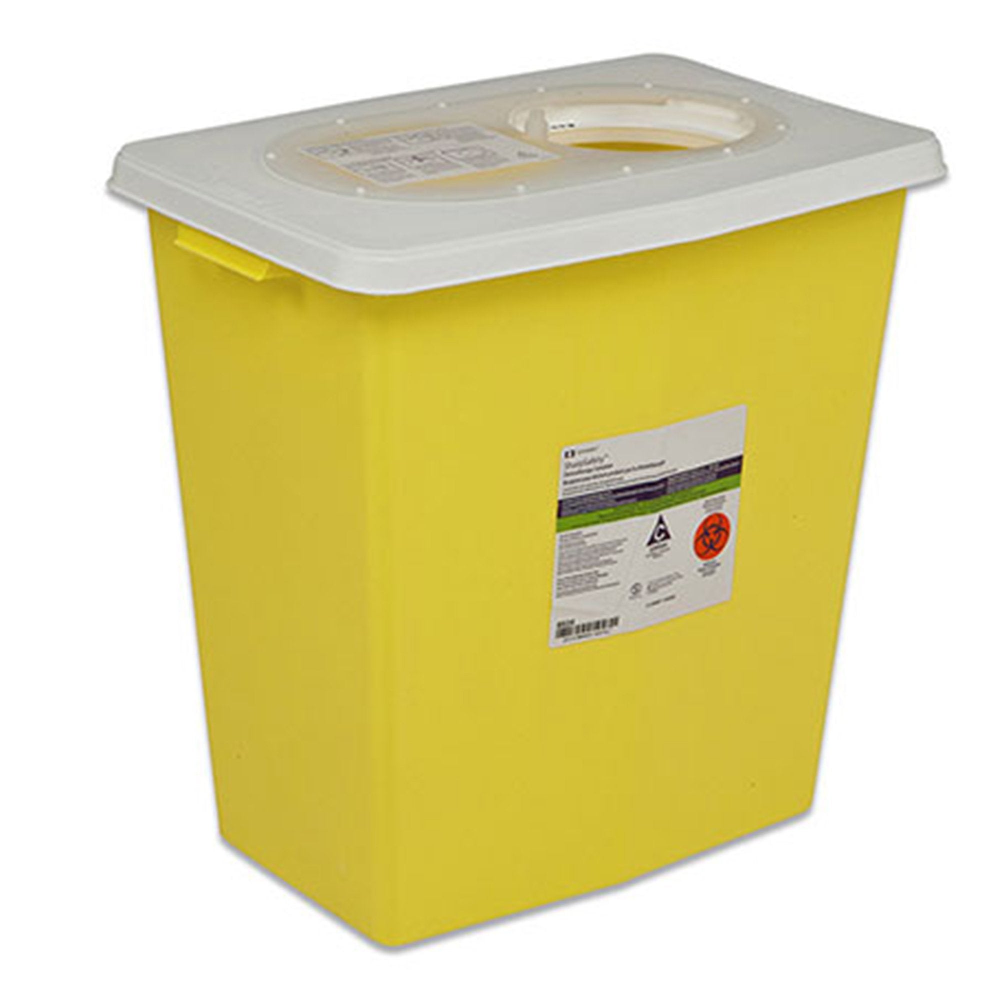 Cardinal - Chemotherapy Waste Container SharpSafety™ Yellow Base 26 H X 12-3/4 D X 18-1/4 W Inch Vertical Entry 18 Gallon [1/EA]