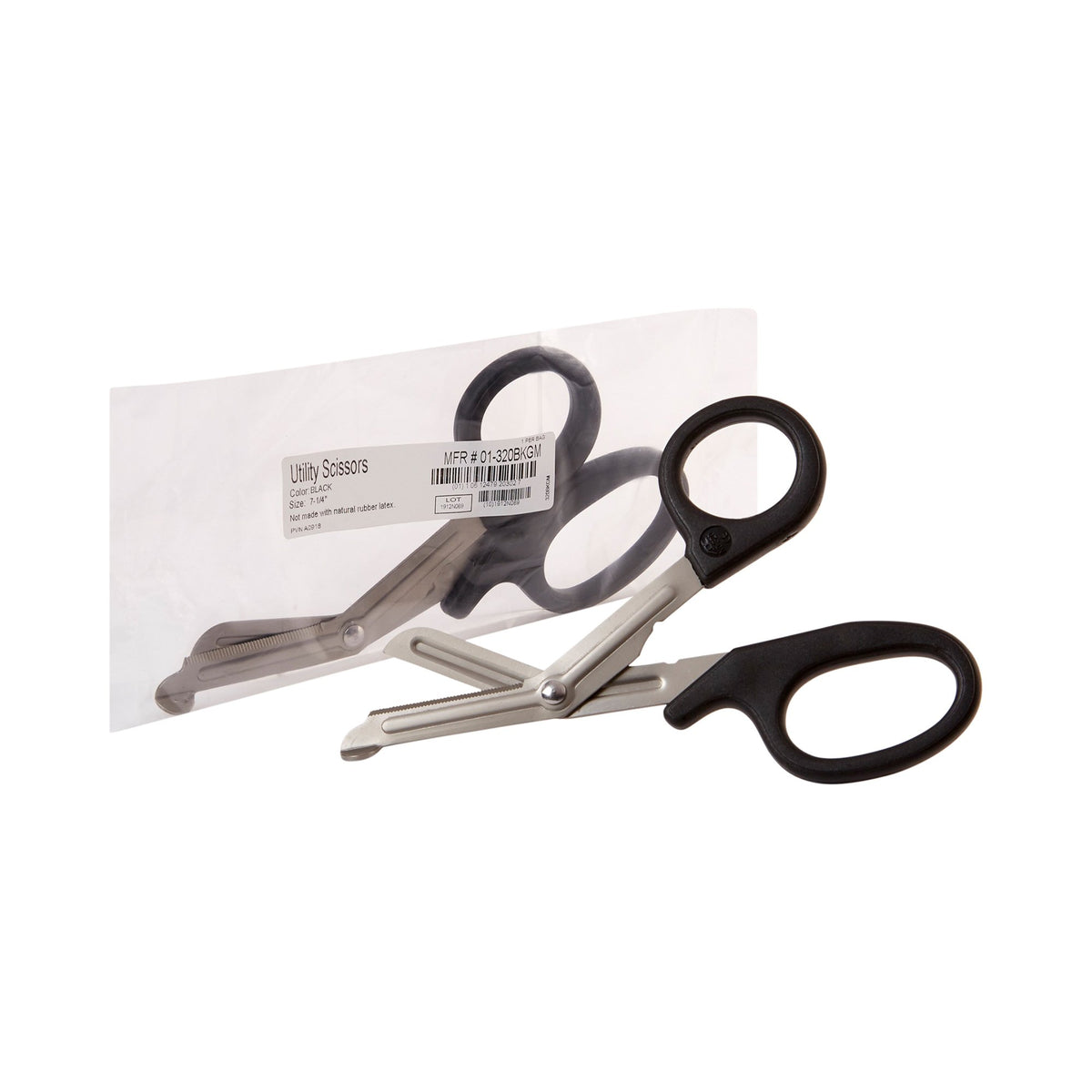 McKesson Brand - Utility Scissors McKesson 7-1/4 Inch Length Office Grade Stainless Steel / Plastic NonSterile Finger Ring Handle Angled Blunt Tip / Blunt Tip [10/BX]