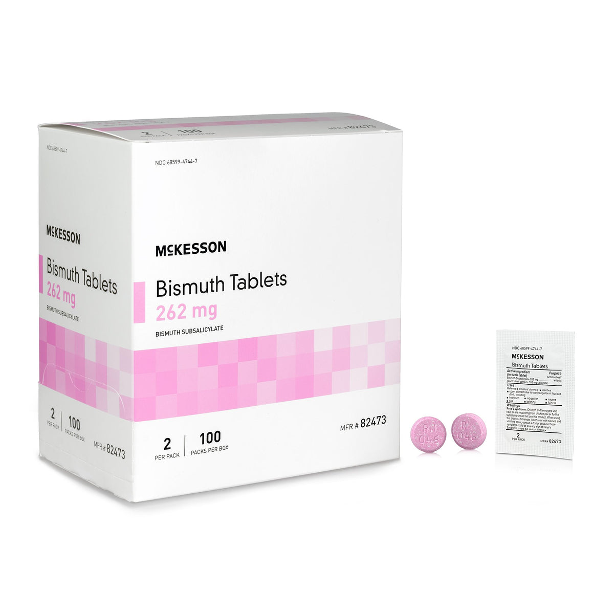 McKesson Brand - Anti-Diarrheal McKesson Brand 262 mg Strength Tablet 100 per Box [100/BX]