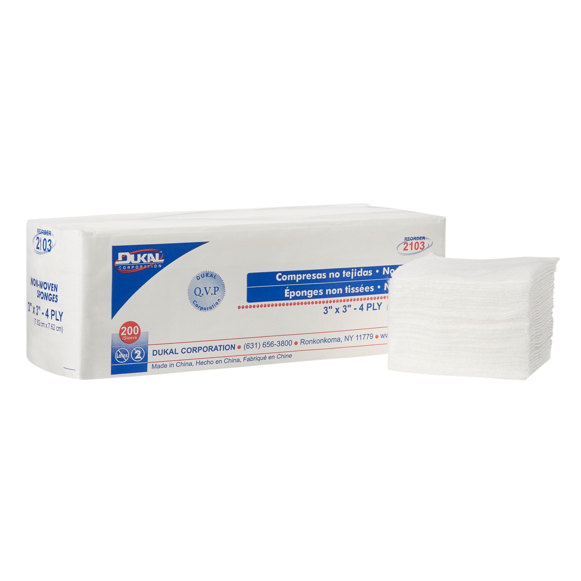 Dukal - Nonwoven Sponge Clinisorb 3 X 3 Inch 4-Ply NonSterile 200 per Pack [200/BG]