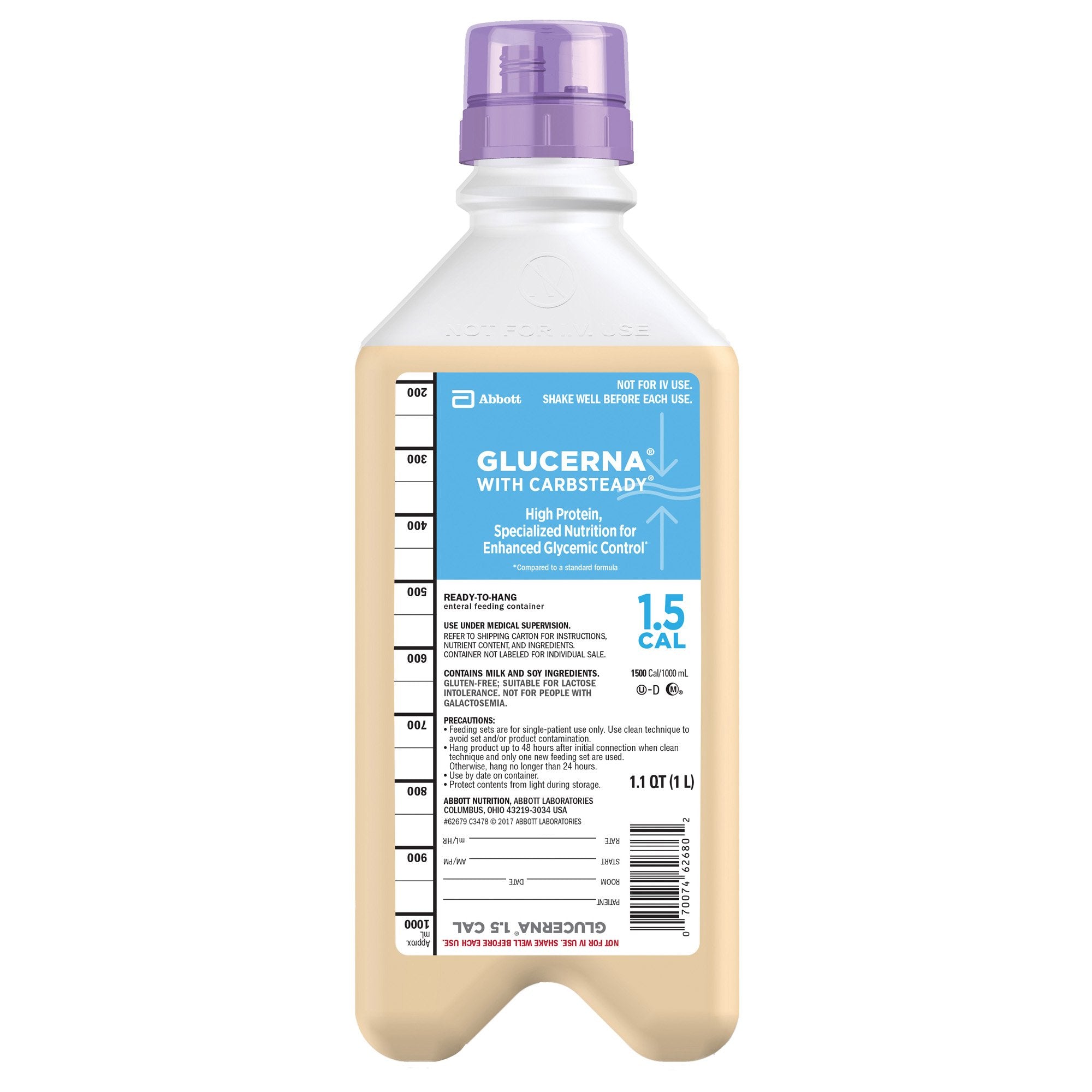 Abbott Nutrition - Oral Supplement Glucerna® 1.5 Cal Unflavored Liquid 33.8 oz. Bottle [1/EA]