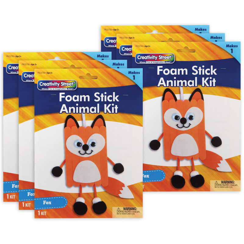 CREATIVITY STREET - Foam Stick Animal Kit, Fox, 6.75" x 11" x 1", 6 Kits