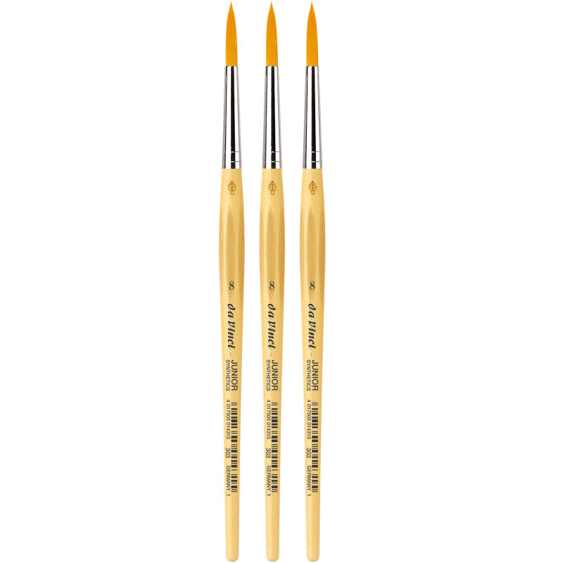 JUNIOR Synthetics Student Brush, Synthetic, Tempera, Round, Series 303, Size 8, Pack of 3