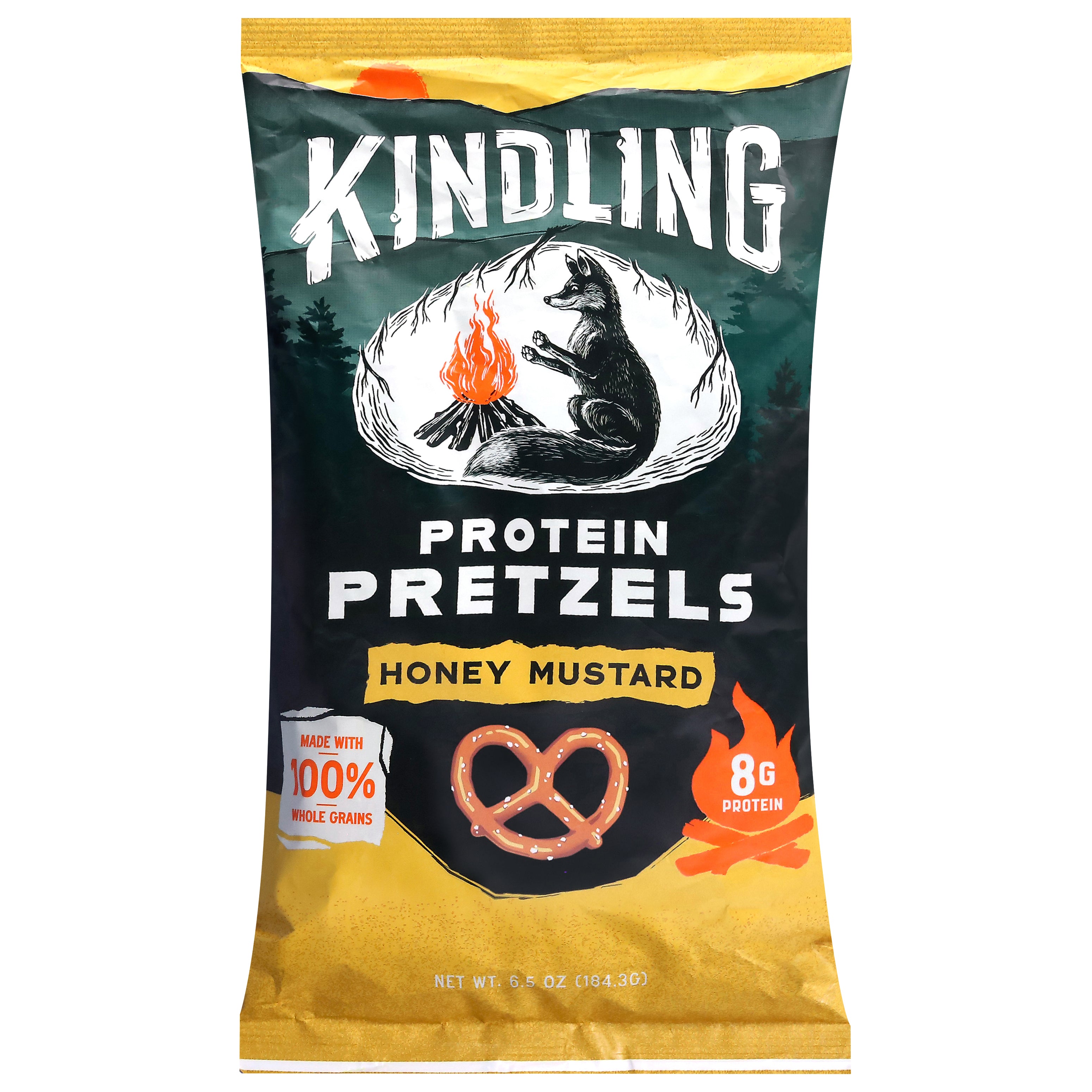 Kindling Honey Mustard Protein Pretzels 6.5 oz - Case of 8