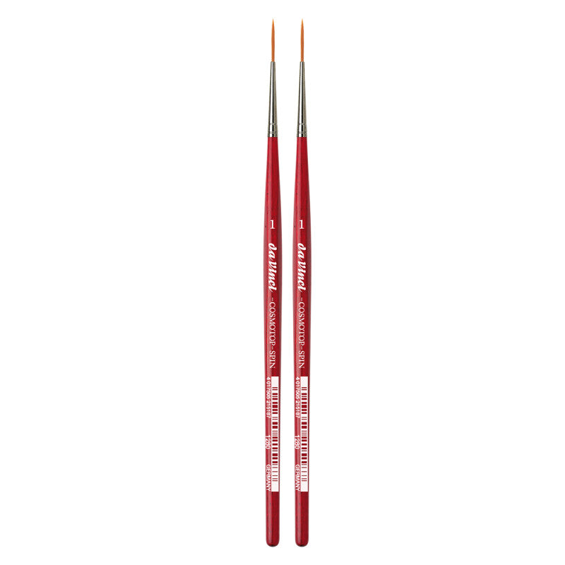 COSMOTOP-SPIN Rigger Brush, Synthetic, Acrylic & Watercolor, Pointed Liner, Series 5880, Size 1, Pack of 2