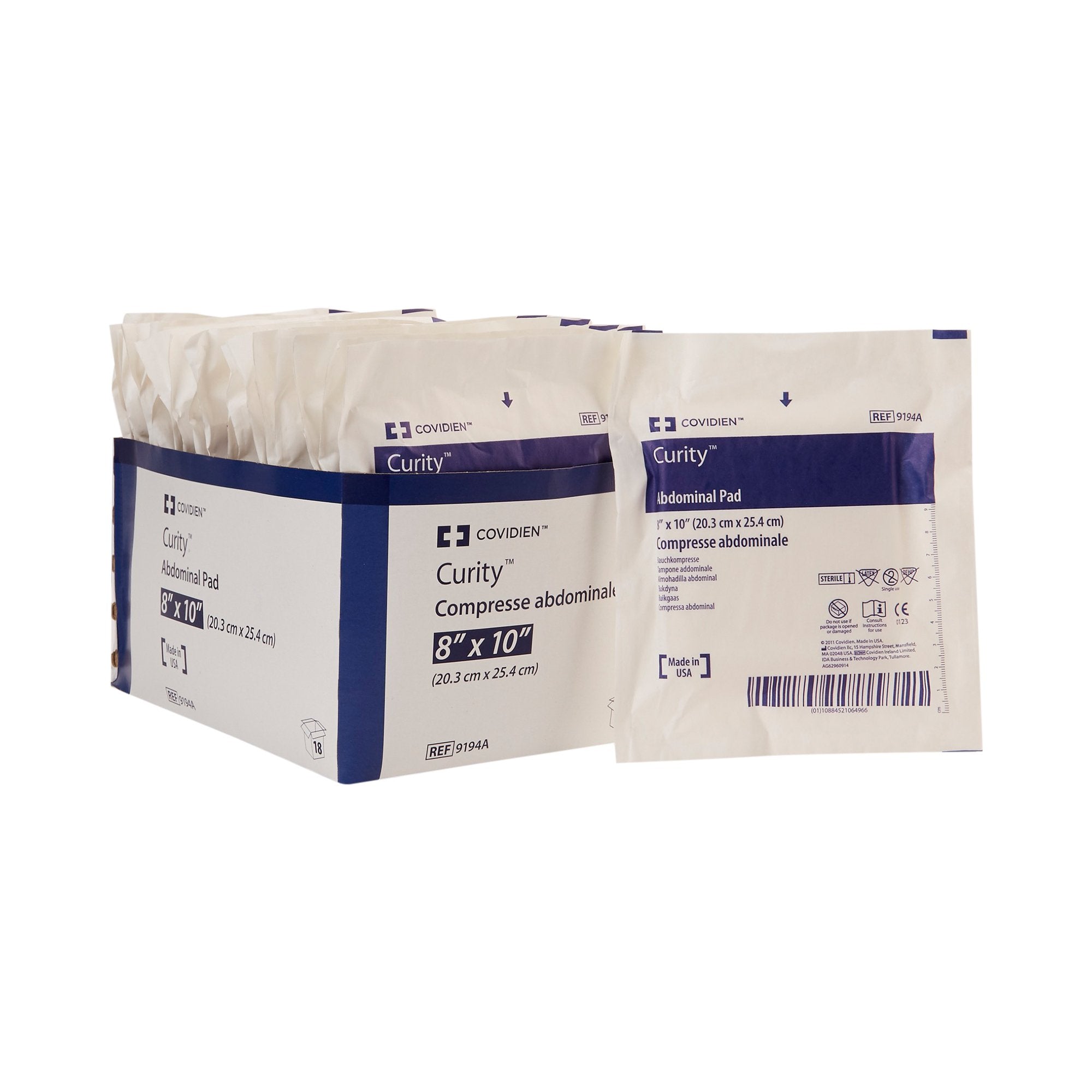 Cardinal - Abdominal Pad Curity™ 8 X 10 Inch Sterile 1 per Pack [18/TR]