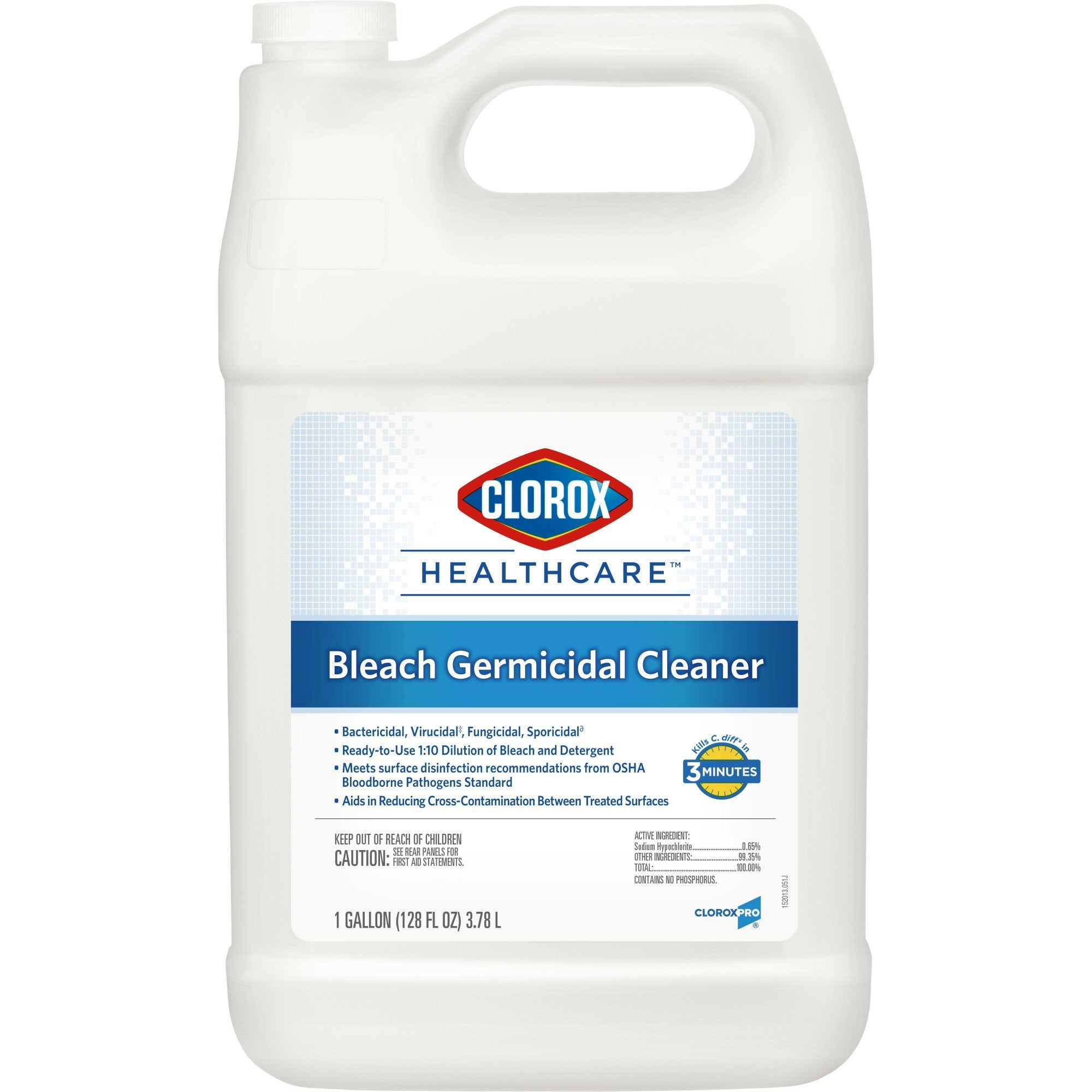 The Clorox Company - Clorox Healthcare® Bleach Germicidal Surface Disinfectant Cleaner Refill Manual Pour Liquid 1 gal. Jug Fruity Floral Bleach Scent NonSterile [1/GL]