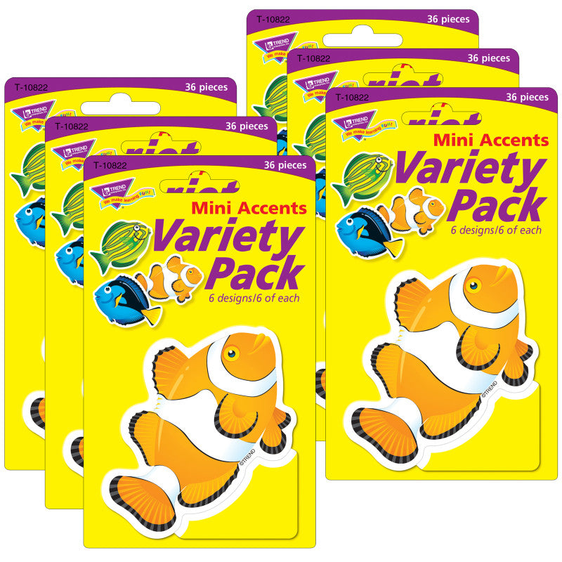 TREND - Fish Mini Accents Variety Pack, 36 Per Pack, 6 Packs
