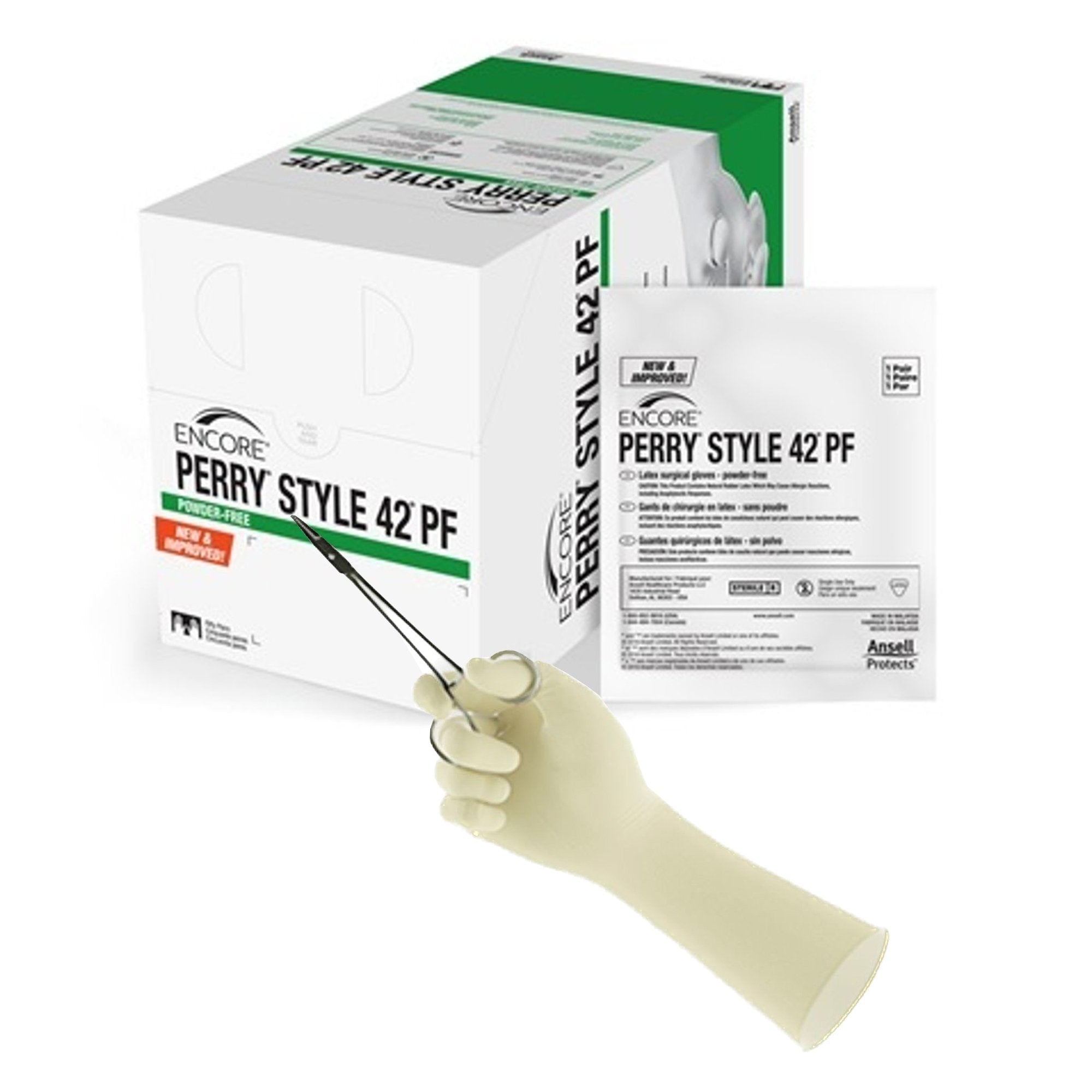 Ansell - Surgical Glove ENCORE® Perry® Style 42® PF Size 7 Sterile Latex Standard Cuff Length Micro-Textured Natural Chemo Tested [50/BX]