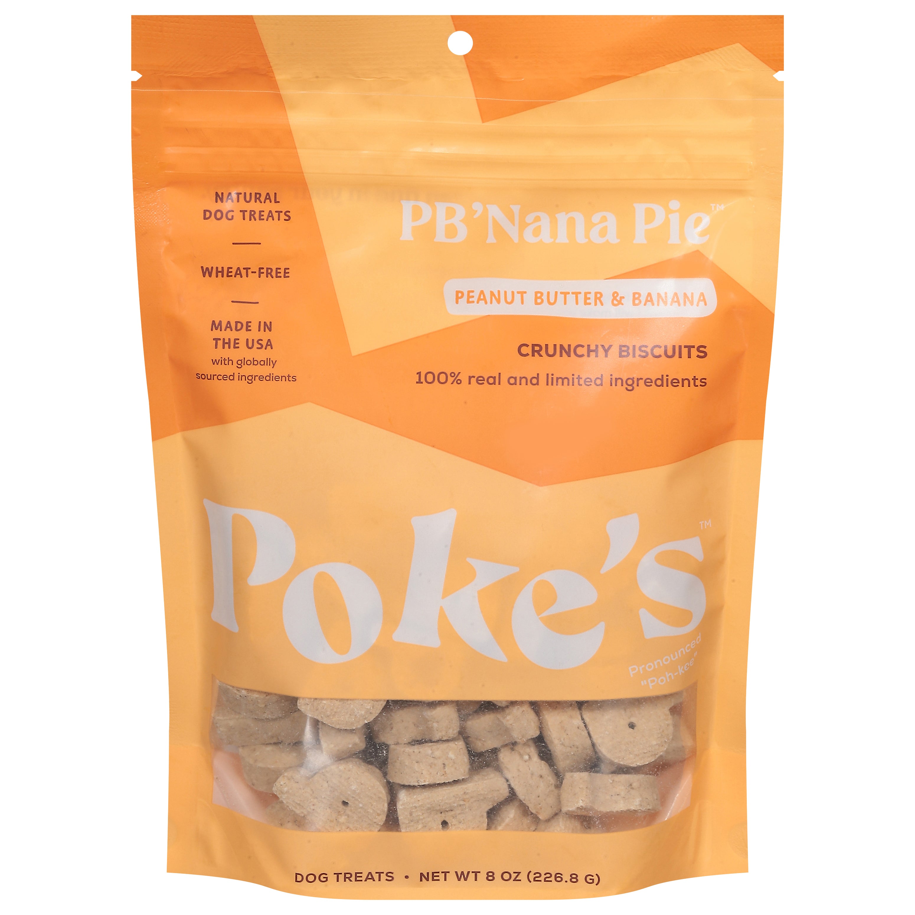 Poke's PB'Nana Pie Peanut Butter & Banana Dog Treats 8 oz - Case of 6