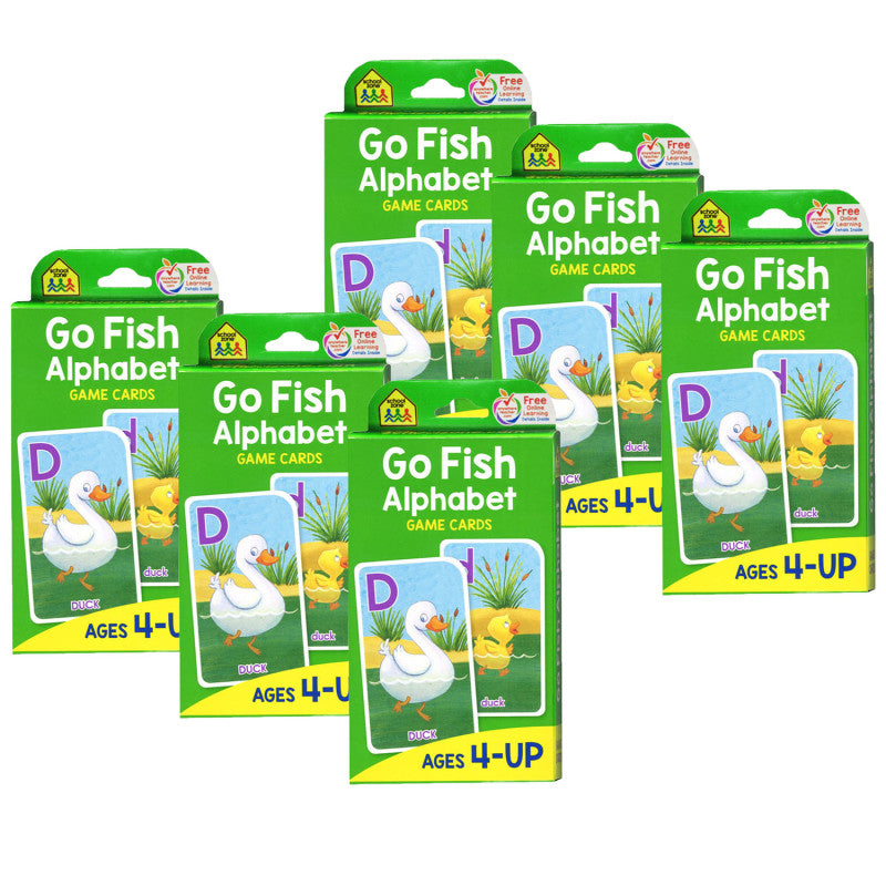 SCHOOL ZONE PUBLISHING - Go Fish Alphabet Game Cards, 6 Sets